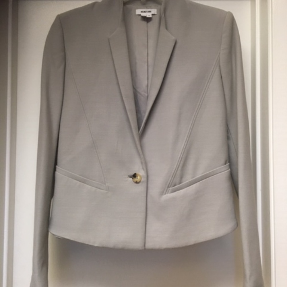 HELMUT LANG Light Gray Single Button Blazer Jacket - Picture 2 of 11